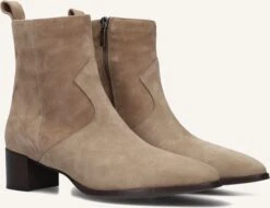 Notre-V Damen Stiefeletten 63231 - Elegante Beige Wildleder Boots