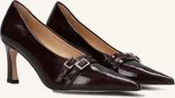 Notre-V Damen Stiletto-Pumps aus braunem Lackleder