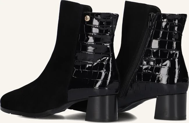 Hassia Milano Stiefeletten aus schwarzem Wildleder mit Kroko-Prägung 4 Hassia Milano Stiefeletten aus schwarzem Wildleder mit Kroko-Prägung – Bild 2