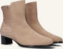 Hassia Milano Beige Stiefeletten mit Krokodil-Prägung