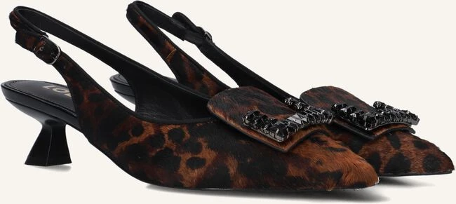 Lodi Slingbacks Rino - Braune Damen Kitten Heels mit Leo-Print 3 Lodi Slingbacks Rino - Braune Damen Kitten Heels mit Leo-Print