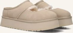 Ugg W Bea Mary Jane Slipper - Beige Platform Suede Shoes