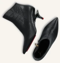 Jan Jansen Duplex Ankle Bootie - Schwarze Leder-Stiefeletten mit Krokodil-Prägung -Teveo Geschaft 347355 5