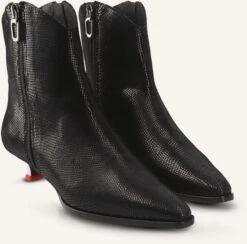 Jan Jansen Ieniemimi Doublezip Bootie - Black Metallic Snake Print Leather