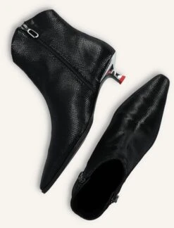 Jan Jansen Ieniemimi Doublezip Bootie - Black Metallic Snake Print Leather -Teveo Geschaft 347356 5