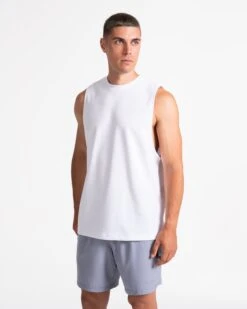 TEVEO Pace Tank - Weißes Herren Fitness & Training Tanktop