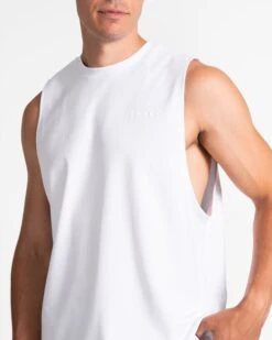 TEVEO Pace Tank - Weißes Herren Fitness & Training Tanktop -Teveo Geschaft A7402254