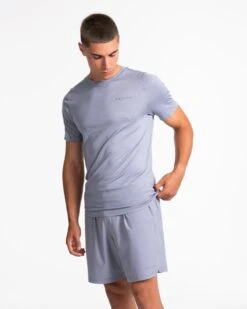 Pace Fitted T-Shirt in Grau – Performance Slim Fit Herren Sportshirt