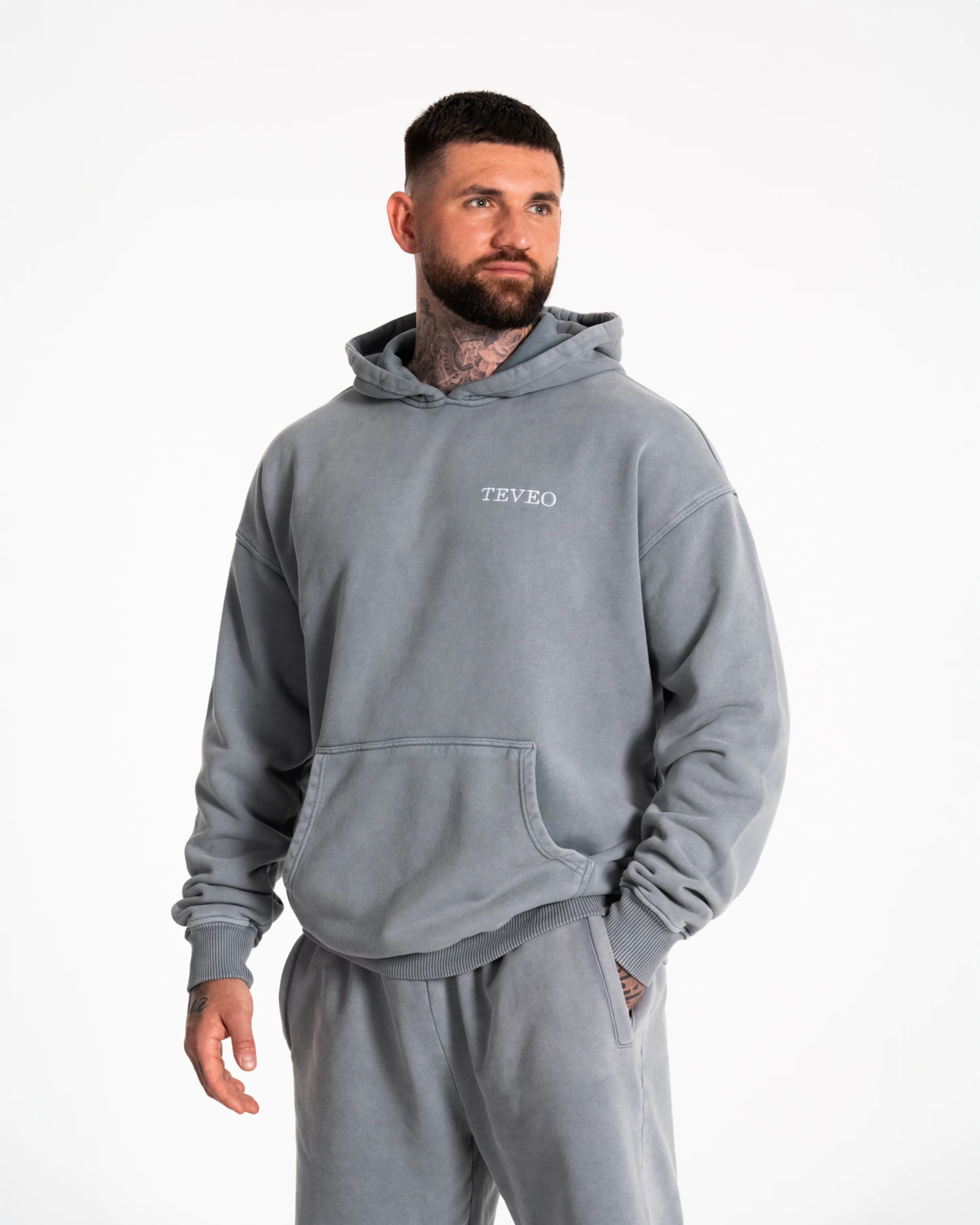 TEVEO Acid Hoodie Grau - Oversized Streetwear Statement 4 TEVEO Acid Hoodie Grau - Oversized Streetwear Statement – Bild 2