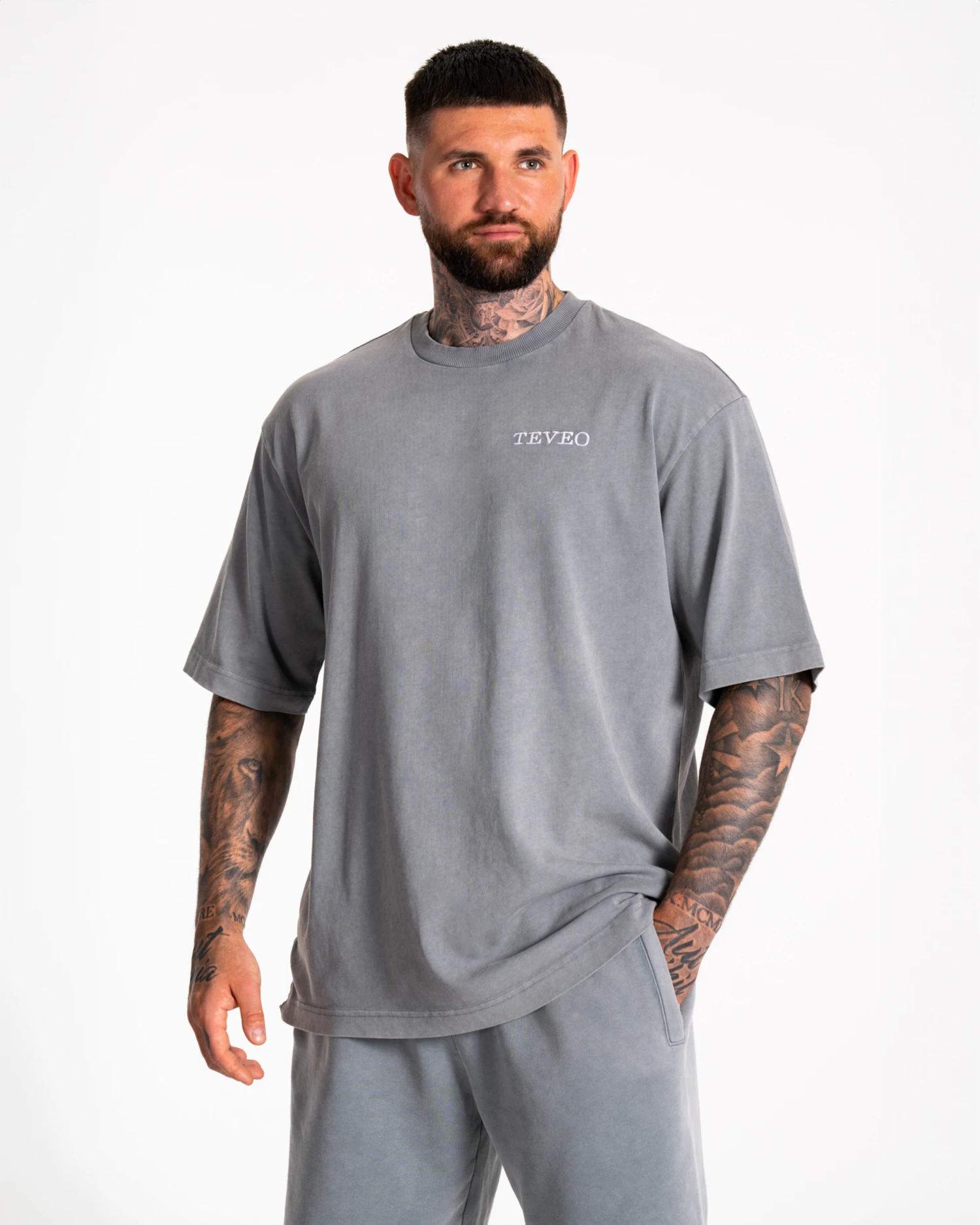 TEVEO Acid T-Shirt Grau – Vintage Oversized Style für Herren 3 TEVEO Acid T-Shirt Grau – Vintage Oversized Style für Herren