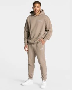 Acid Wash Jogginghose für Herren in Mokka – Premium Baumwoll-Jogger -Teveo Geschaft Acid Oversized Sweater Mocha 2080 1