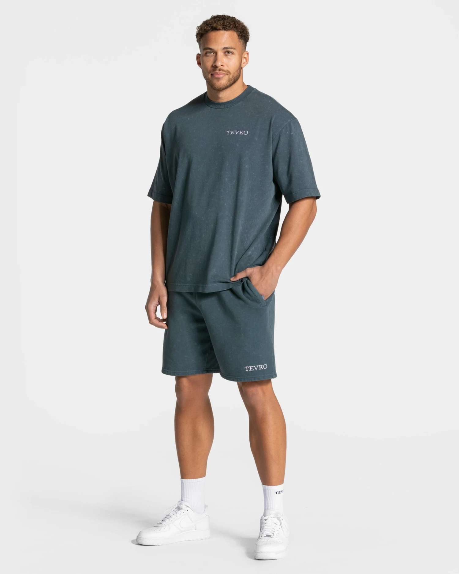 Navy Acid Wash Cotton Shorts for Men - Premium Oversized Comfort 5 Navy Acid Wash Cotton Shorts for Men - Premium Oversized Comfort – Bild 3