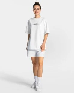 TEVEO Anniversary Damen T-Shirt in Weiß - Oversized Fit -Teveo Geschaft Anniversary T Shirt Woman Weiss 1030