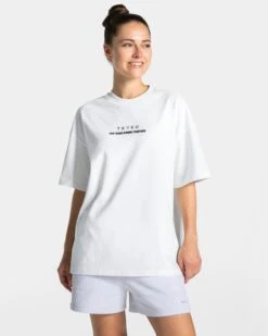 TEVEO Anniversary Damen T-Shirt in Weiß - Oversized Fit