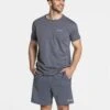 Men's Graphite Fitted T-Shirt - Slim Fit Cotton Blend Basic -Teveo Geschaft Arrival Fitted T Shirt Graphit 3765