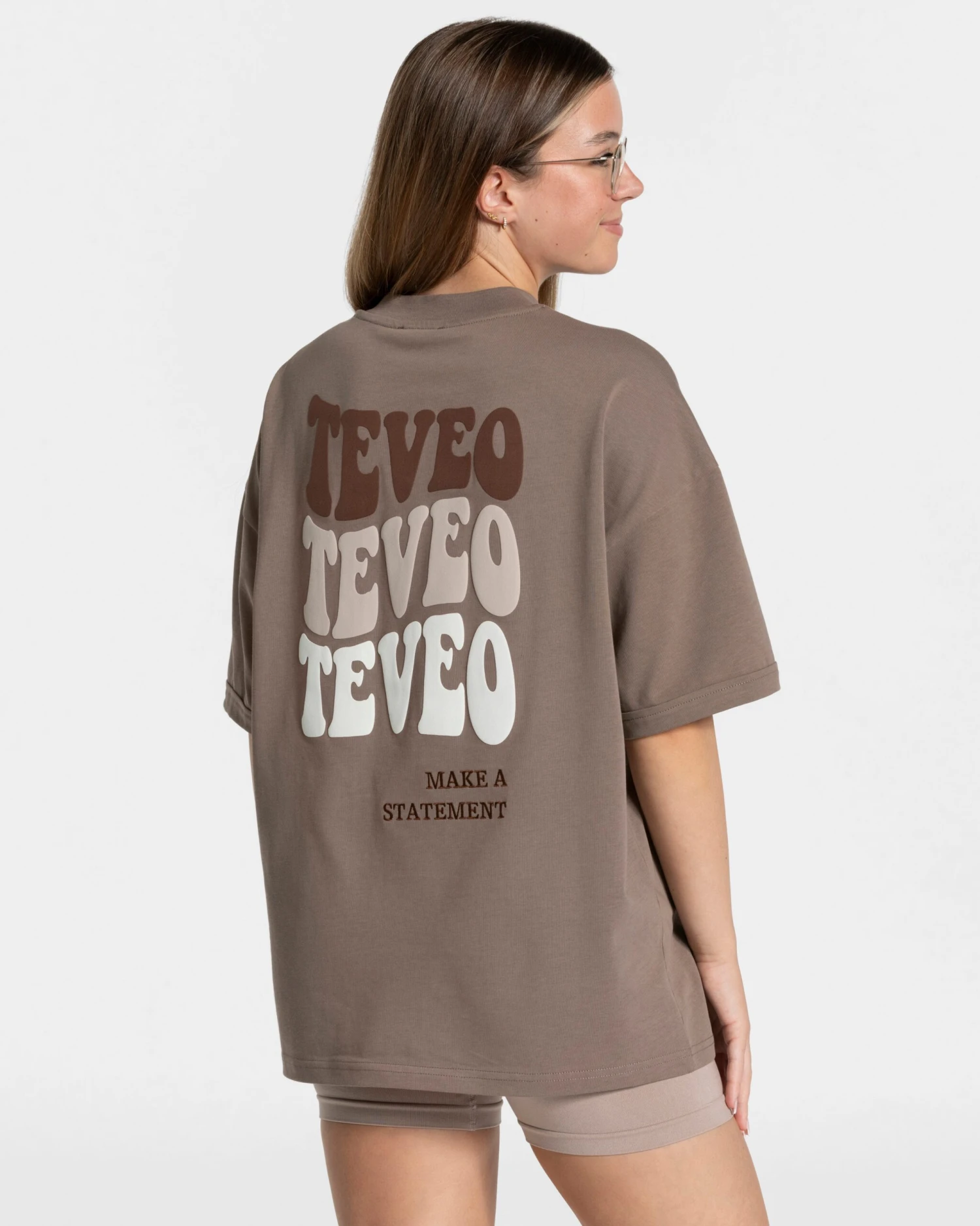 TEVEO Candy Oversized T-Shirt Mokka – Premium Statement Shirt für Damen 3 TEVEO Candy Oversized T-Shirt Mokka – Premium Statement Shirt für Damen