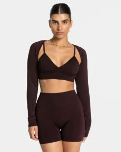 Essence Bolero Merlot – Eleganter Sport-Shrug für Damen