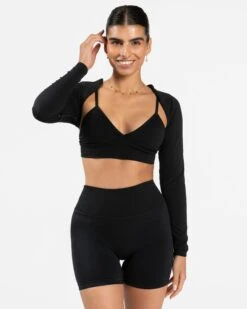 Essence Bolero Schwarz – Femininer Sport-Shrug für Damen