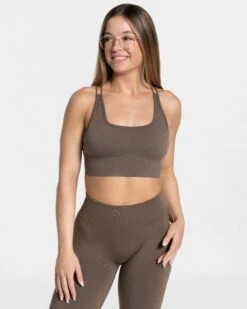 TEVEO Everyday Backless Top Taupe - Stylish Fitness & Lifestyle Top