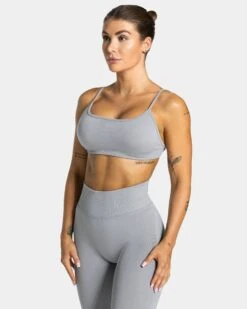 TEVEO Femme Backless Sport BH in Grau