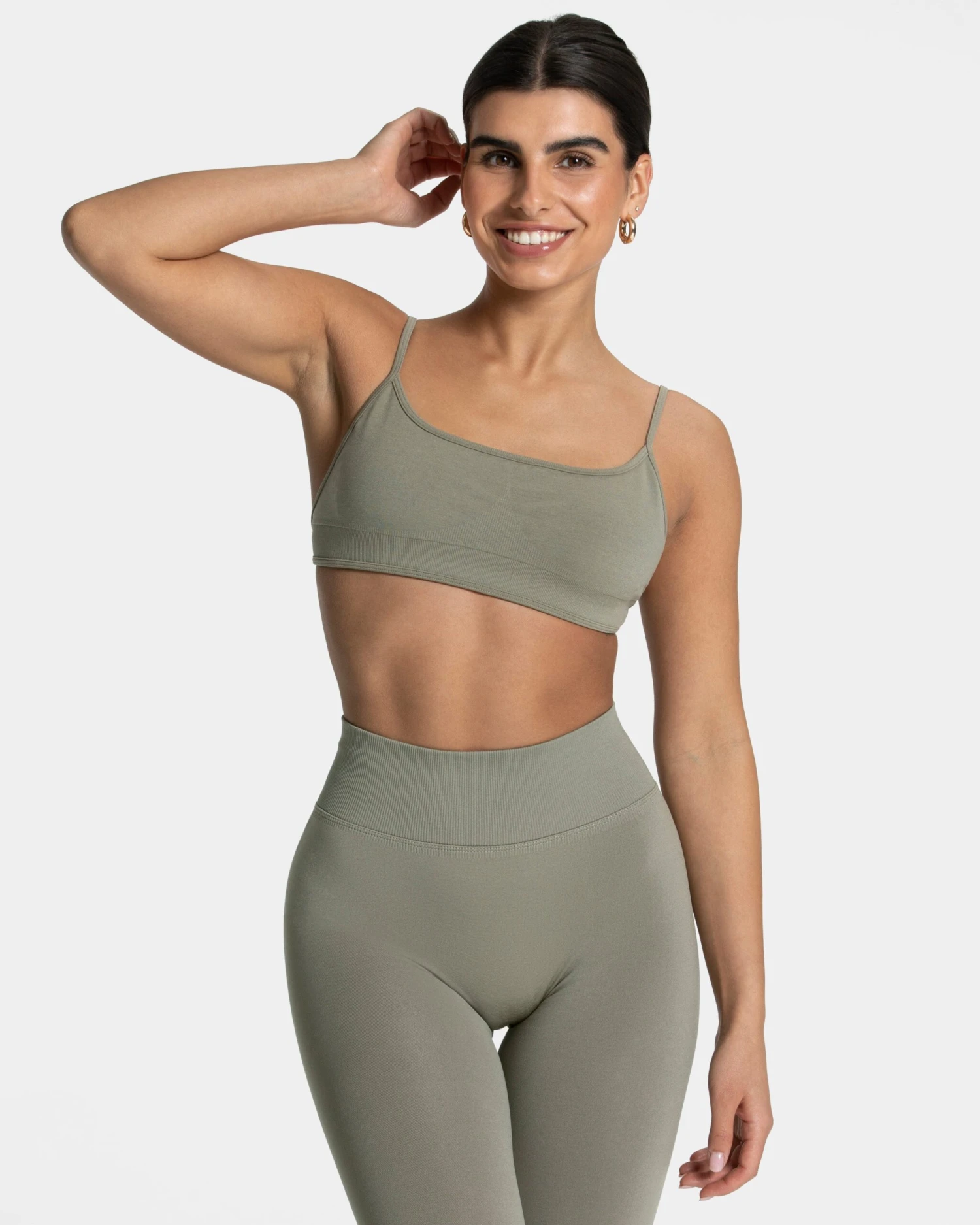 TEVEO Femme Backless Sport-BH in Khaki mit verstellbaren Trägern 3 TEVEO Femme Backless Sport-BH in Khaki mit verstellbaren Trägern
