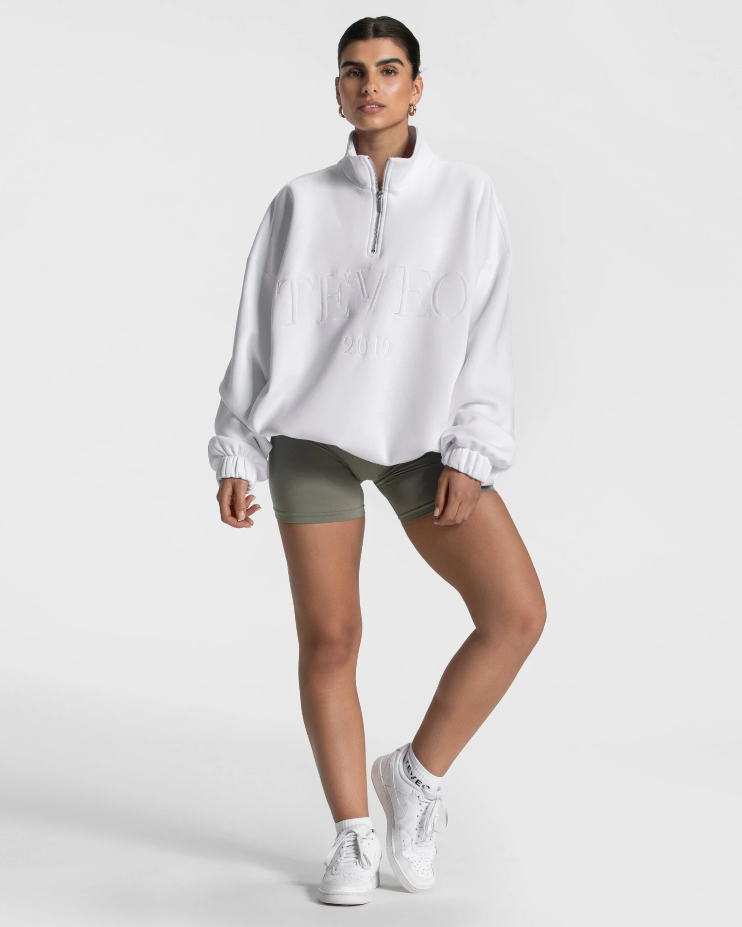 Femme Half Zip Sweater "Weiß" 5 Femme Half Zip Sweater "Weiß" – Bild 3