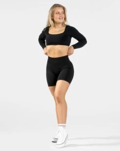 TEVEO Femme Backless Longsleeve - Schwarz -Teveo Geschaft Femme Sculpt Scrunch Short Schwarz 2933