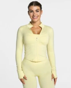 Femme Shaping Zip Jacke "Gelb"