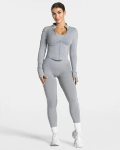 Femme Shaping Zip Jacke "Grau" -Teveo Geschaft Femme Shaping Jacket Grau 6576