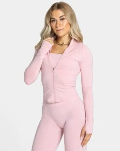Femme Shaping Zip Jacke Rosa – Elegante Fitnessjacke mit Shaping-Effekt
