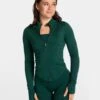 Femme Shaping Zip Jacke - Dunkelgrüne Sportjacke mit Kompressionseffekt -Teveo Geschaft Femme Zip Jacke dunkelgruen 7584