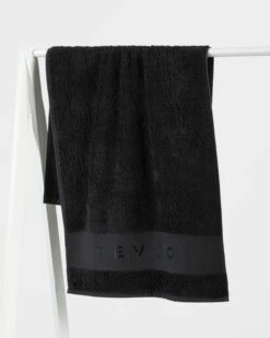 TEVEO Fitness-Handtuch in Schwarz – Premium Baumwoll-Handtuch fürs Gym -Teveo Geschaft Handtuch Schwarz 8636