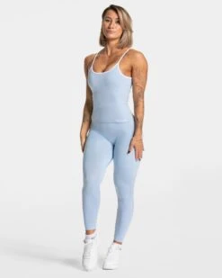 Women's Longline Fitness Cami Top with Built-in Bra - Baby Blue 9 Women's Longline Fitness Cami Top with Built-in Bra - Baby Blue -Teveo Geschaft Ignite Cami Top babyblau 0369