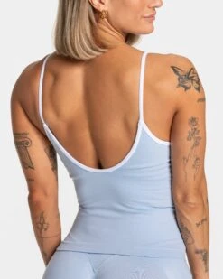 Women's Longline Fitness Cami Top with Built-in Bra - Baby Blue 10 Women's Longline Fitness Cami Top with Built-in Bra - Baby Blue -Teveo Geschaft Ignite Cami Top babyblau 0469