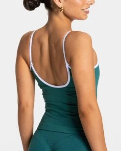Ignite Cami Top - Petrol Longline Sports Tank with Built-in Bra -Teveo Geschaft Ignite Cami Top petrol 0668