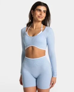 Ignite Longsleeve Babyblau - Sport-Oberteil mit integriertem BH