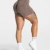 TEVEO Pure Covert Scrunch Short - Mokka -Teveo Geschaft Pure Shorts mokka 0100