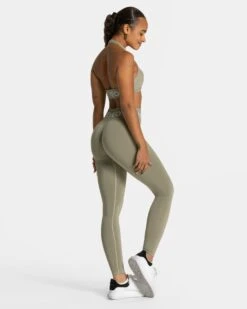 Signature Covert Scrunch Leggings "Khaki" -Teveo Geschaft Signature Covert Scrunch Leggings khaki 0225