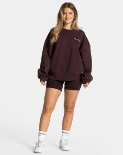Signature Oversized Sweater "Merlot" -Teveo Geschaft Signature Oversized Sweater merlot 1569