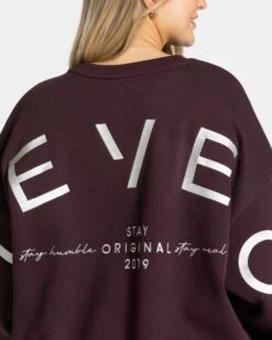 Signature Oversized Sweater "Merlot" -Teveo Geschaft Signature Oversized Sweater merlot 1672