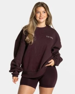 Signature Oversized Sweater "Merlot" -Teveo Geschaft Signature Oversized Sweater merlot 1684
