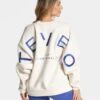 Signature Oversized Sweater "Off White" -Teveo Geschaft Signature Pulli Royalblau 0112