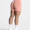 TEVEO Signature Scrunch Shorts - Peach Fitness & Gym Shorts for Women -Teveo Geschaft Signature Scrunch Short Peach 0221