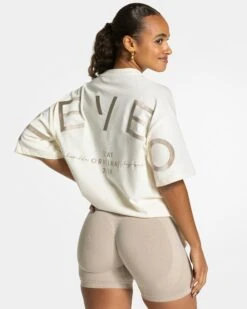 TEVEO Signature Oversized T-Shirt - Latte