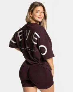 TEVEO Signature Oversized T-Shirt - Merlot
