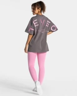 TEVEO Signature Oversized T-Shirt - Graphit -Teveo Geschaft Signature Tshirt Graphit 4351