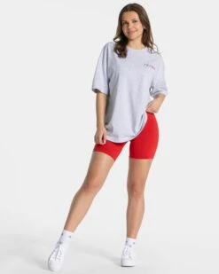 TEVEO Signature Oversized T-Shirt - Hellgrau -Teveo Geschaft Signature Tshirt Hellgrau 2871