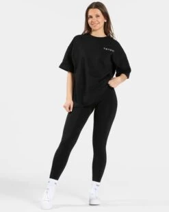 TEVEO Signature Oversized T-Shirt - Schwarz -Teveo Geschaft Signature Tshirt Schwarz 6336