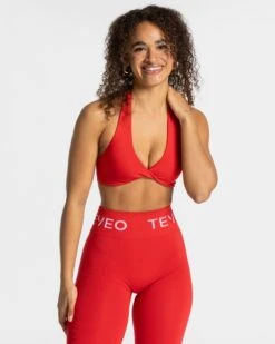 TEVEO Signature Twisted BH Rot – Eleganter Sport BH für Damen