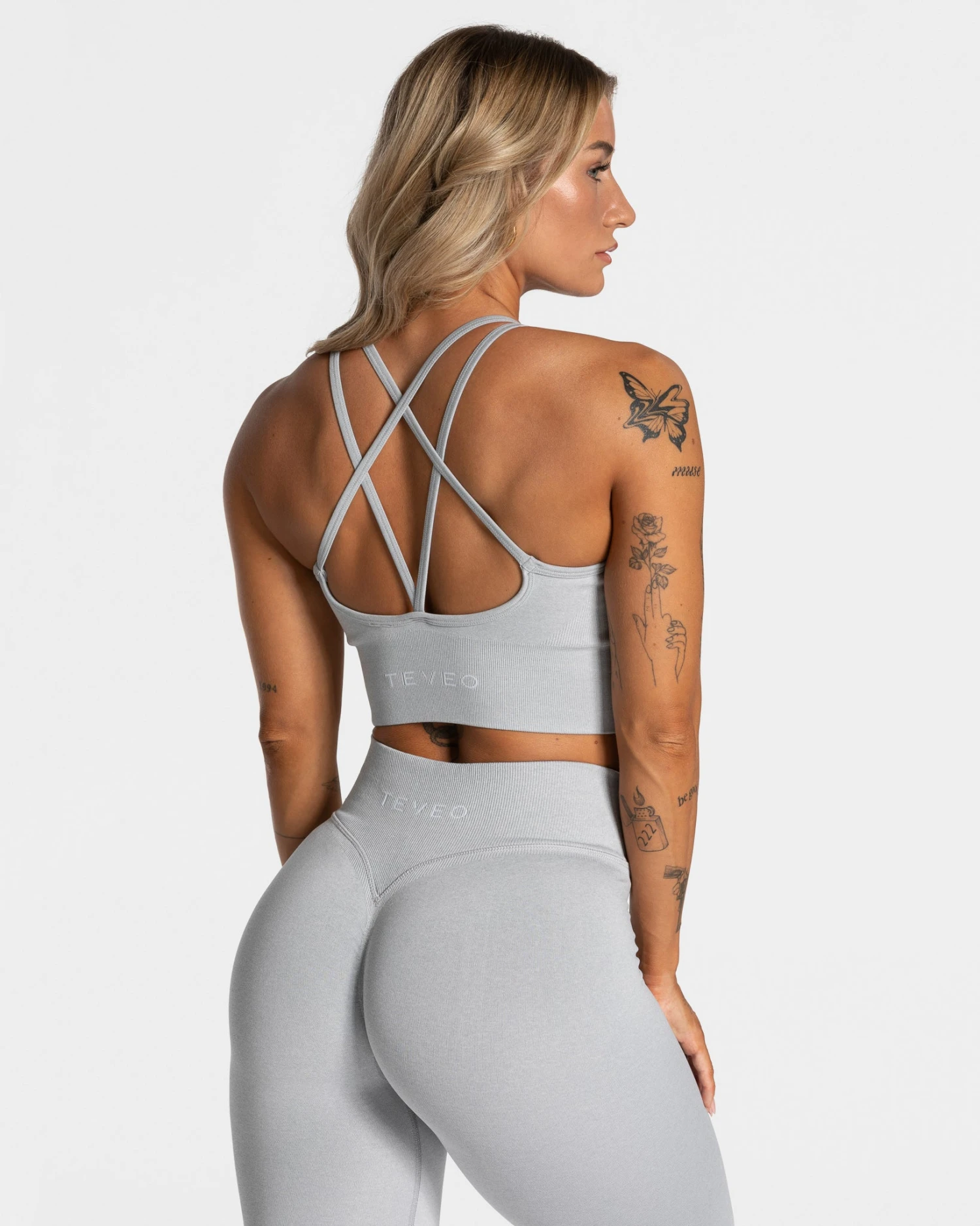Sport-BH mit Rückenausschnitt & Support – Hellgrau 4 Sport-BH mit Rückenausschnitt & Support – Hellgrau – Bild 2